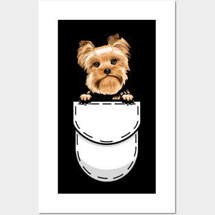 Funny Yorkshire Terrier Pocket Dog Posters and Art